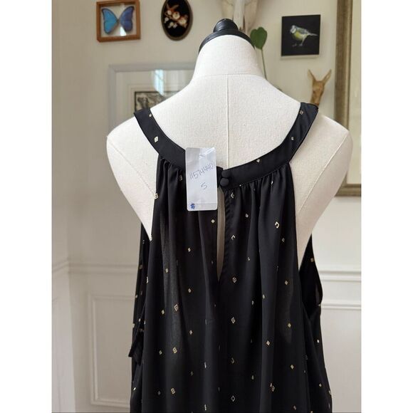 NWT Torrid Black And Gold Foil Print Goddess Tank Flowy Sleeveless 5X - Picture 4 of 9